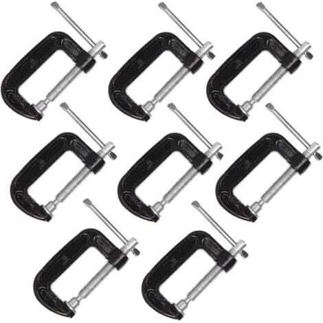 [JAMAIS UTILISÉ] Lot de 8 serre-joints en C de 5,1 cm en acier robuste pour le travail du bois, le soudage et la construction (1/4)