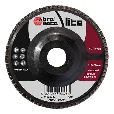DISCO LAMELLARE AL CORINDONE 'LITE' ABRA BETA Ø 115x22 mm -