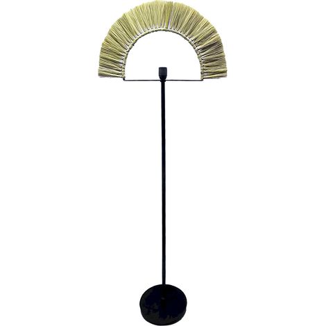 Lampadaire élégant jute et fer pour déco contemporaine - Naturel noir