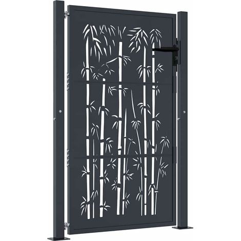 Maison Exclusive - Gartentor Anthrazit 100x150 cm Stahl Bambus-De