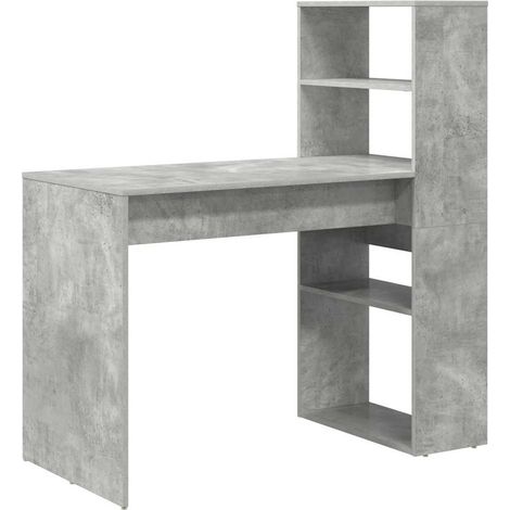 Maison Exclusive - Schreibtisch Beton Grau 113 x 54 x 120 cm Holz