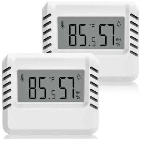 Digitales Thermometer-Hygrometer, 2er-Pack Mini-Innenthermometer, großes LCD-Display, tragbar, Min/Max-Speicherung, für Zuhause, Terrarium, Schlafzimmer