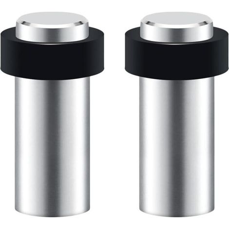 ALLIANDISLot de 2 Butées de Porte Sol en Acier Inoxydable, Hauteur 80 mm avec Vis (1/4)