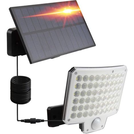 da LIGHT Lampes solaires d'extérieur - 240 LED - Super lumineuses - Étanche IP65 - Avec détecteur de mouvement - Applique murale de sécurité pour le jardin - Avec câble de 5 m (1/5)