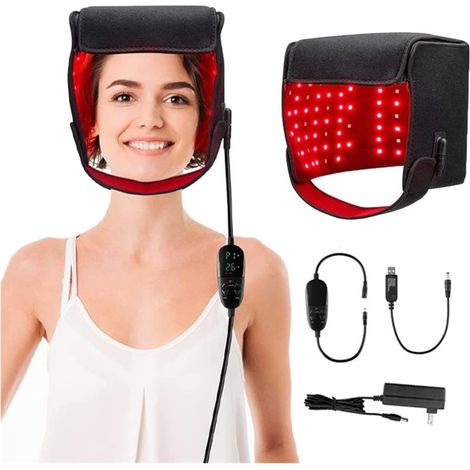 Chapeaux de lumière rouge for la repousse des cheveux traitement de capuchon de thérapie par la lumière infrarouge for l'amincissement des cheveux peigne soulagement de la migraine capuchon Anti perte (1/5)