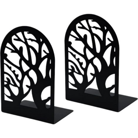 Set di 2 fermalibri decorativi in ferro a forma di L. Fermalibri in metallo traforato. Antiscivolo e antiruggine, ideali per casa, ufficio e altro ancora. (1/5)