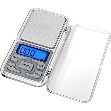 Professionelle Küchenwaage, elektronische Mini-Taschenwaage 01 g-500 g - multifunktionales LED-Display und Tara-Funktion - geeignet für die Lebensmittel-, Schmuck-, Labor-, Pharma-, Kaffee- und andere
