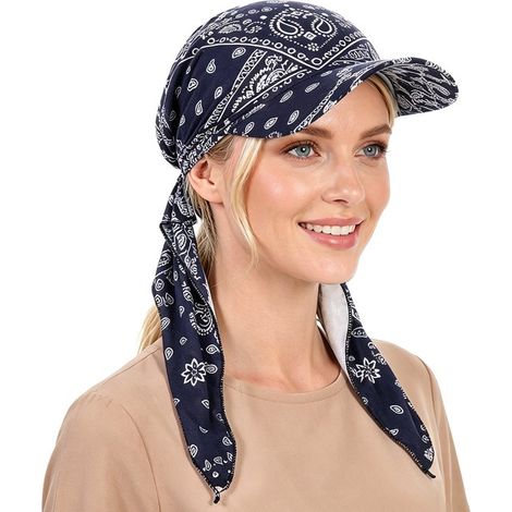 Pañuelo para la cabeza de mujer — Con visera — Preanudado — Gorra ligera (1/5)