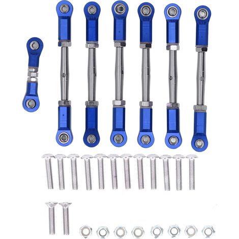7-teiliges Set verstellbarer Metall-Lenkstangen für Traxxas 1/10 RC-Cars, blaues Spurstangenset (1/5)