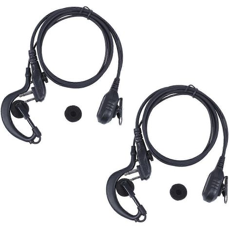 2x PTT-Headset mit Mikrofon-Ohrhörer für HYT Hytera Walkie-Talkie-Modelle TC-500 TC-518 TC-580 TC-446S TC-600 TC-610 TC-620 TC-618 TC-700 Schwarz (1/5)
