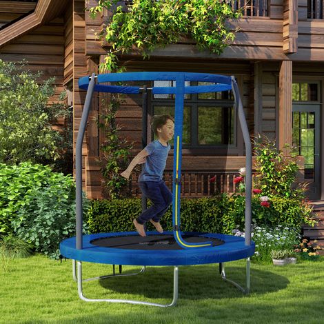 Trampoline Enfants Filet Sécurité Ø183x200 Article Enfant +6 ans Bleu (1/4)