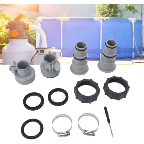 Adaptateur de tuyau de piscine, adaptateur de tuyau de remplacement avec collier pour pompes à connexion filetée,de dyk.Trywise (1/4)