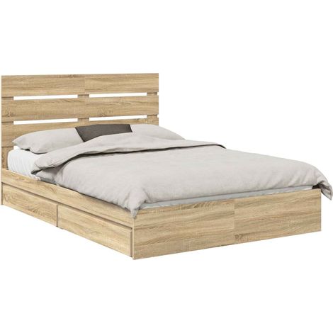 Maison Exclusive - Letto con Contenitore con testiera Rovere Sonoma 160 x 200 cm