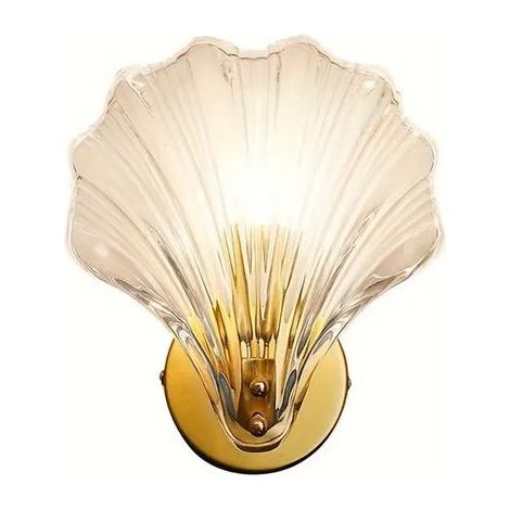 Shell petit lustre entrée mural lampe chambre lampe de chevet lumière française luxe créatif, éclairage doux et agréable (1/5)