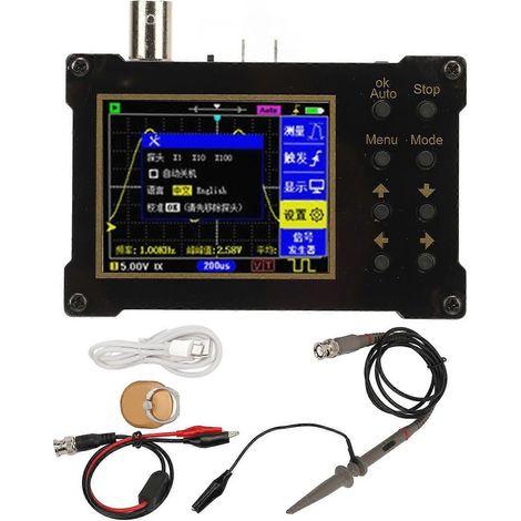 Mini oscilloscope portable avec fréquence d'échantillonnage de 40 MSa/s, bande passante de 18 MHz, générateur de signaux PWM et écran LCD