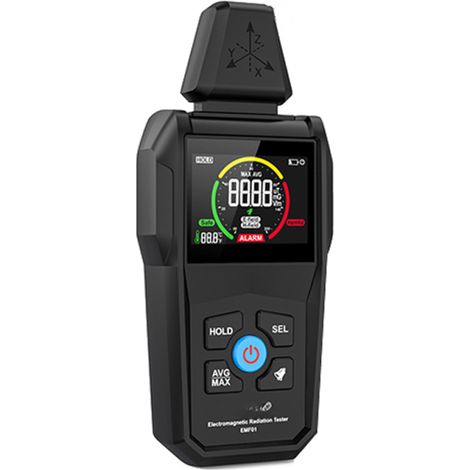 Detector de radiación electromagnética portátil y multifuncional para uso doméstico, en laboratorios y hospitales: dispositivo de medición de temperatura y humedad con pantalla digital a color. (1/5)