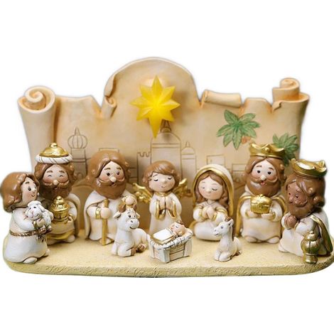 de Noël miniature blanche avec figurines d animaux mignons