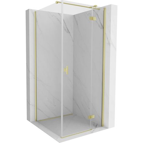 Mexen Mist-H T cabina de ducha abatible derecha 95 x 95 cm, transparente, oro cepillado - 8A5T-095-095-55-00-P (1/5)