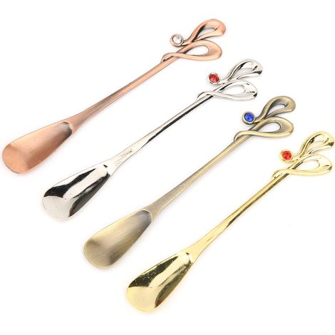Ensemble de couverts créatifs 4 pièces : notes de musique, style rétro européen, cuillère à café, cuillère à glace, petite cuillère, cuillère à mélanger, cuillère à fruits (1/5)