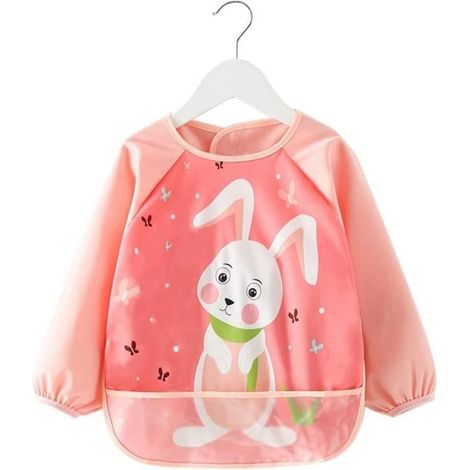 Blouse Peinture Enfant,Imperméable Tablier De Peinture Enfant 2-4 Ans, Blouse Tablier Manches Longues Enfant avec Poches.