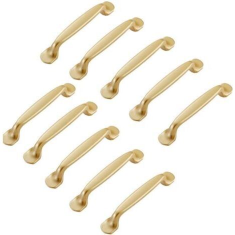 10pcs Poignée de placard doré 96mm-Poignée de meuble Cuisine Armoire Porte Poignées Placard