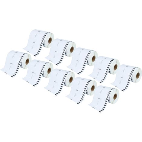 vhbw 10x Etiketten-Rolle mit Halter 103mm x 30,48m kompatibel mit Brother P-Touch QL 1100 NWB Etiketten-Drucker - Selbstklebend (1/5)