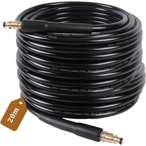 20M Tuyau Haute Pression pour Karcher K2 K3 K4 K5 K6 K7 Rallonge Tuyau de Rechange Flexible Haute Pression avec un Adaptateur en Laiton pour Flexible Karcher Nettoyeur Haute Pression (1/5)