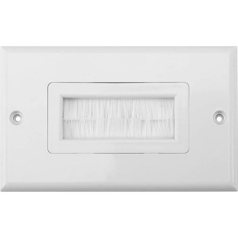 Plaque murale pour brosses - style Decora, passage de câble pour fils, sangle d'accès de câble simple, prise murale pour TVHD, HDMI, fils de haut-parleur, câbles coaxiaux, câbles réseau / téléphonique (1/5)
