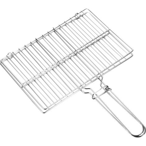 Panier à griller en treillis métallique avec poignée - Accessoires pour barbecue extérieur 28 cm (1/5)