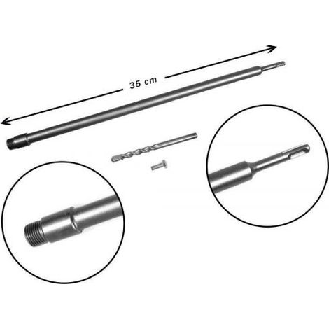 ASTA BARRA 350 MM PER FRESA CAROTATRICE TRAPANO ATTACCO SDS PLUS 35 CM
