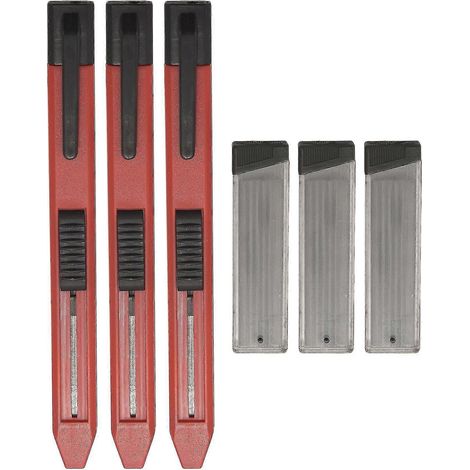 Lot de 3 crayons mécaniques de charpentier, outils de marquage pratiques, adaptés à la peinture et à la menuiserie. (1/5)
