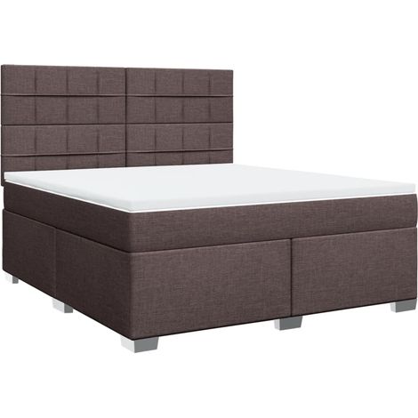 Maison Exclusive - Giroletto a Molle con Materasso Marrone Scuro 180x200cm Tessuto (1/5)