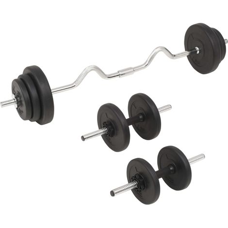 Ensemble d'haltères et barres d'haltères 30 kg (1/5)