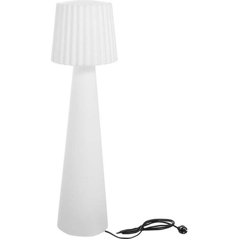 Lampadaire lumineux design filaire abat-jour ondulé pour extérieur LED blanc H150cm culot E27 (1/5)