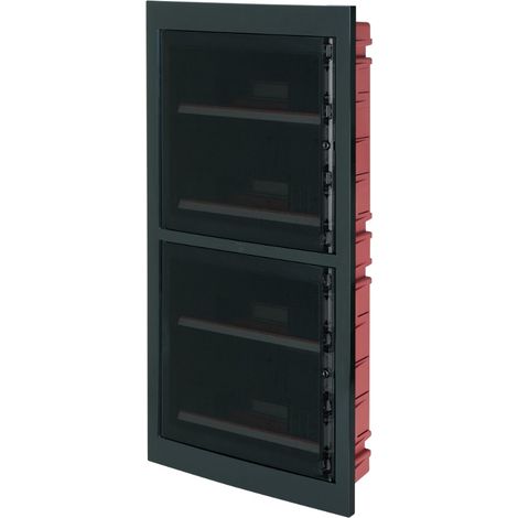 Centralino ad incasso, 72 (4x18) moduli, nero, IP40, sportello in policarbonato fumè - Elettrocanali EC63072N