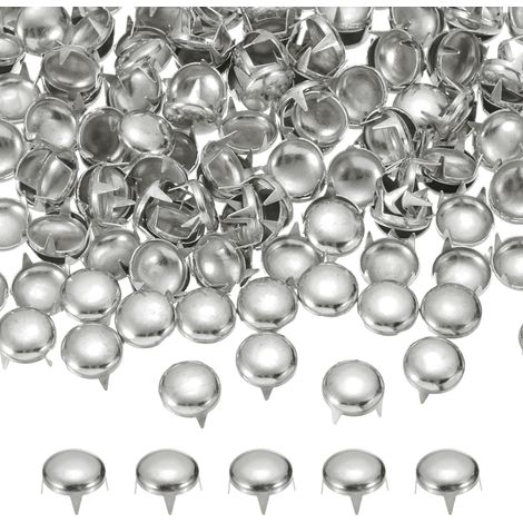 90Pcs 12mm Rivet Rond Bombé Métal 4 Griffes Pointes Argent (1/5)