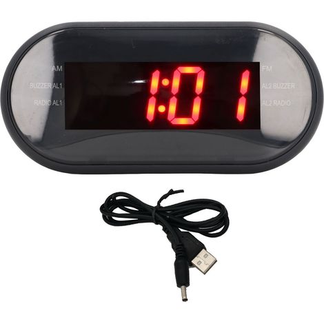 Reloj Despertador Digital con Radio AM/FM, Pantalla LED Grande y Doble Alarma Formato 24H – Ideal para Dormitorio (1/5)