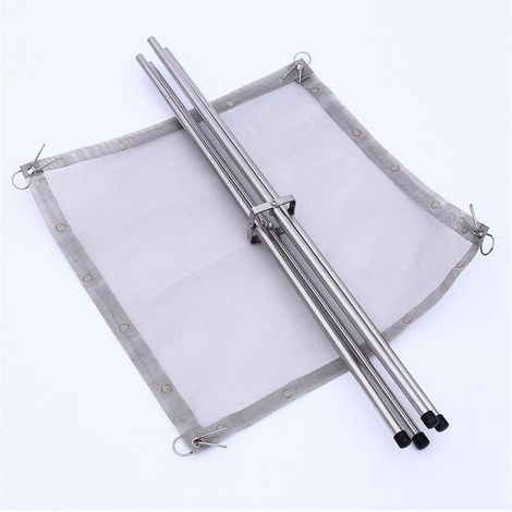 Foyer portatif pliable en maille d'acier inoxydable avec sac de transport, support de feu de camp résistant à la chaleur pour le camping, barbecue, pique-nique (1/5)