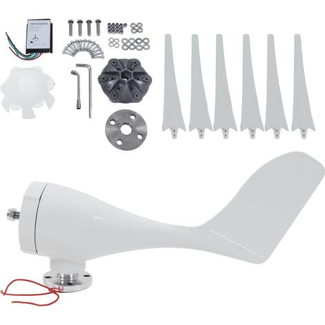 Ventilateur 200W à 6 Pâtes, Kit de Générature d'Éolienne à Ax Horizontal de de Réglage de Lacet (DC12V) (1/5)