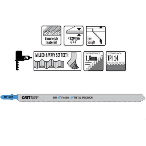 Lame Pour Scie Sauteuse - HSS - 185 X 1 8 X 14 TPI - Pour Métaux Et Panneaux Sandwich - 3 Pièces