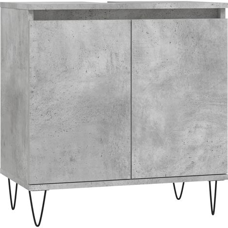 Mobile da bagno dal design moderno con ampio spazio contenitivo 58 x 33 x 60 cm in legno grigio cemento 020049024
