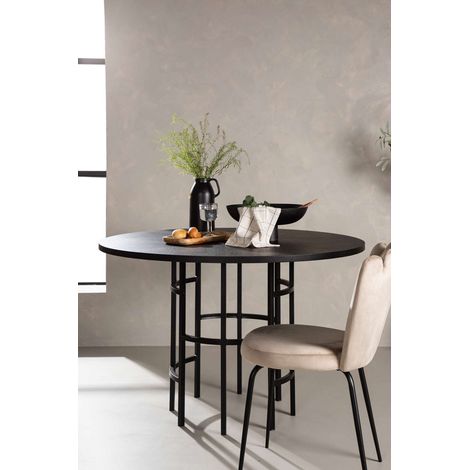 Copenhagen table de salle à manger ⌀115cm noir. (1/4)