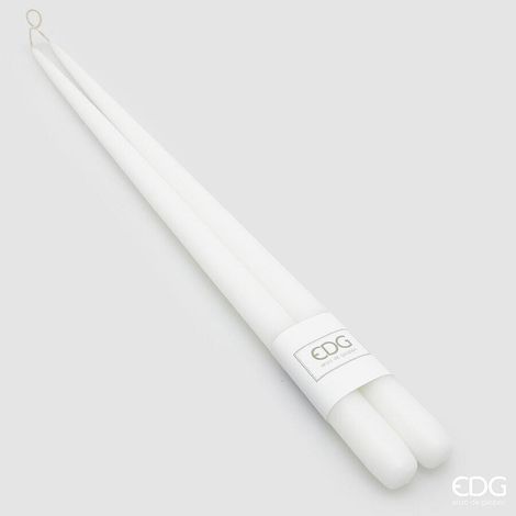 EDG Set 4 pezzi Candela A Stelo Satinata Bianca H 50