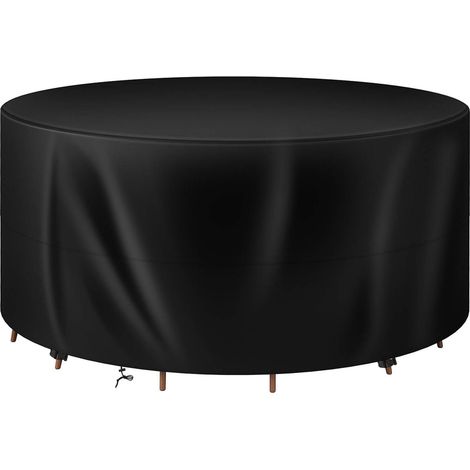 WOLTU Copertura per Mobili da Giardino in Oxford 420D. Telo Copertura da Esterno con Coulisse. Idrorepellente Antivento anti-UV. Copertura per Tavolo e Sedie da Esterno. 130x130x75 cm Nero