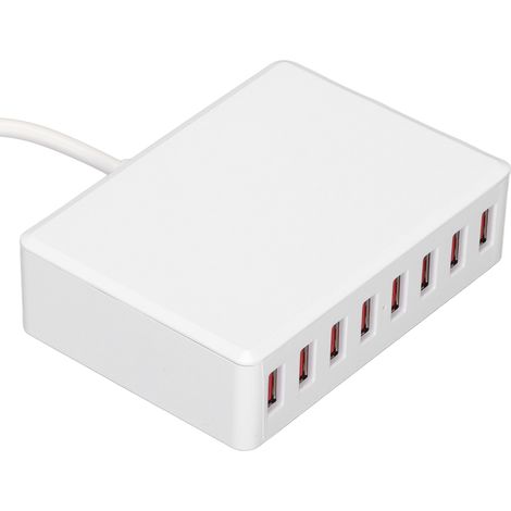 Chargeur USB multiple 40 W avec 8 ports, station de charge USB de bureau, adaptateur de voyage universel, prise 100-240 V. (1/5)