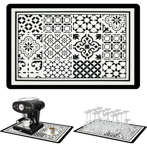 Tapis Cafe Machine égouttoir Absorbant - CafetièRe Accessoires Egouttoir Table Travail Barista Cuisine D'égouttement Evier Antidérapant Lavable Anti-brûlure Isoler Mixeur Mat Anti-vibration,40  60cm'P