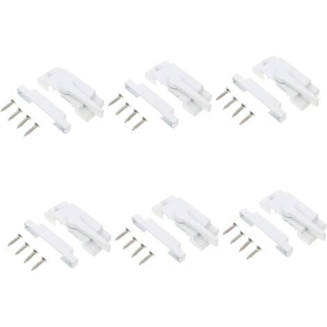 6er-Set universelle Nockenschlösser für rechts angeschlagene Glasschiebetüren, Weiß