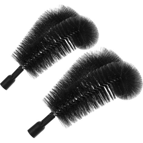 Brosse de Gouttière 24mm, Tête Filetée, Lot de 2 Pièces Pp, Nylon et Acier Inoxydable, pour Bâtiments Résidentiels et Commerciaux, Noir (1/5)