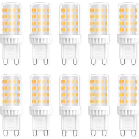 Ampoules LED G9 5W, Equivalente 40W 50W Halogène Lumière, 450LM, Blanc Neutre 4000K, AC 220V, Culot G9 Standard, Économie d'énergie, pour Ceiling Lighting, Kitchen, Chambre, Salon, Pack de 10 (1/5)