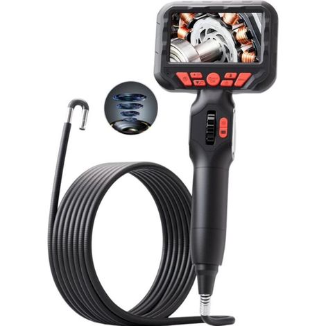Inspektionskamera, Endoscope avec Lumière, Caméra Endoscopique Flexibles à Tige de 6.5 mm, Rotation de 360°, Étanche IP67, Caméra Canale 4,3' IPS 1080P, Endoscope pour Murs/Automobiles/Climats (1/5)